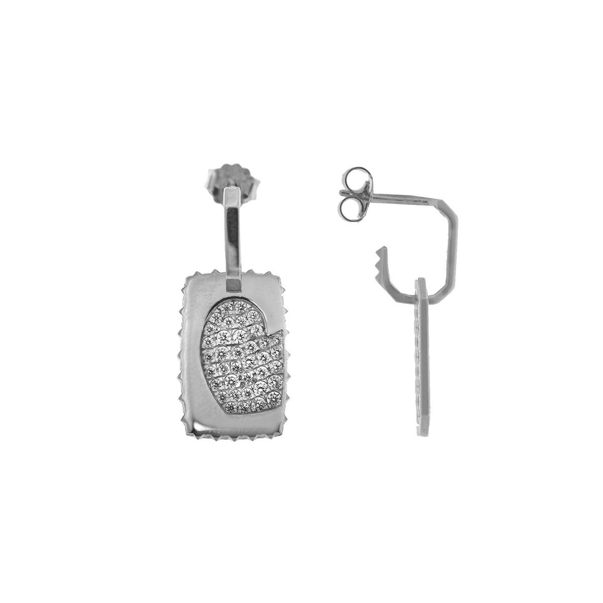 RueDesMille_Monorecchino Medaglia cuore rodio